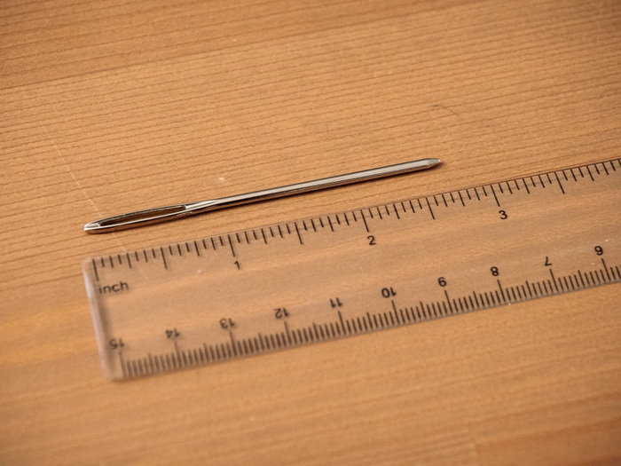 The first needle I used: a tapestry needle