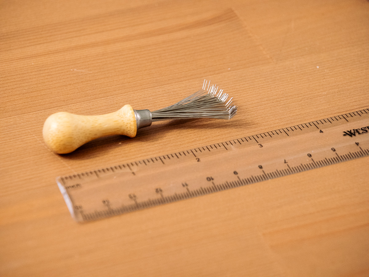 Hairbrush cleaner, repurposed as felting comb